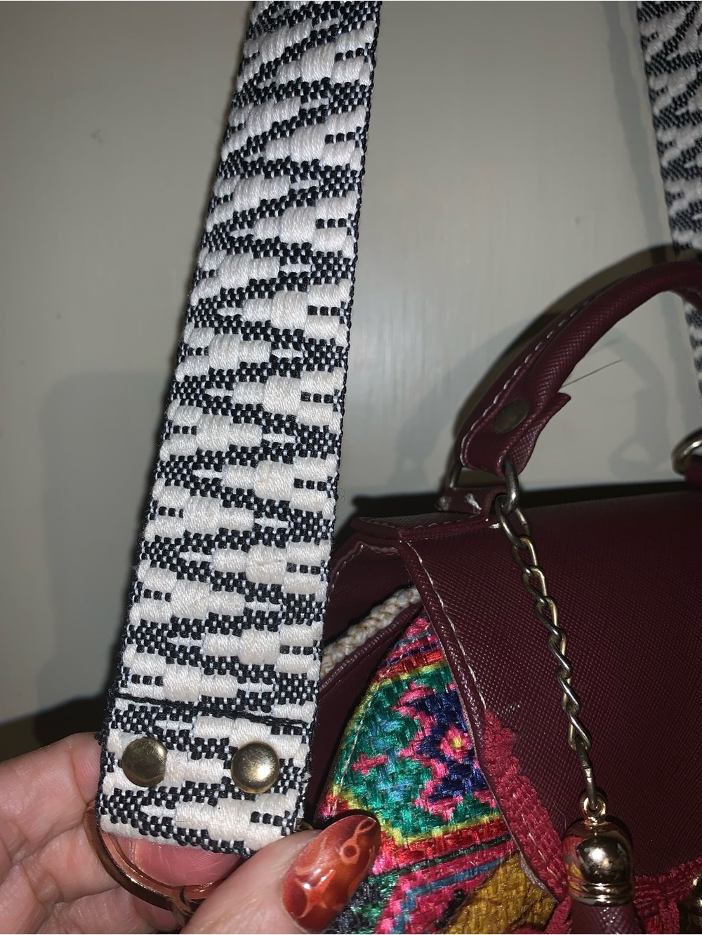 Folk Art Doll Convertible Backpack Purse Boho Crossbody Bag - Picture 3 of 12